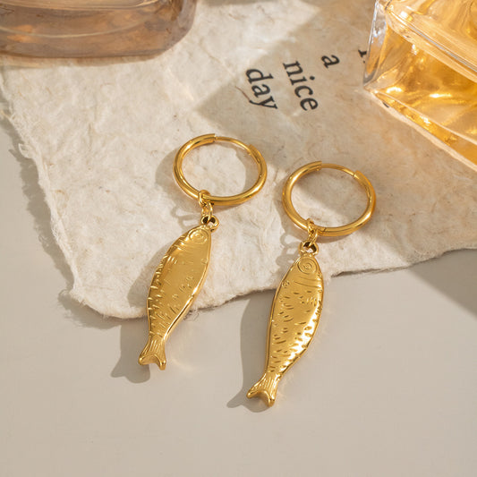 Golden Sardine Hoops 🐟