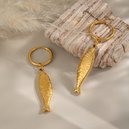 Golden Sardine Hoops 🐟