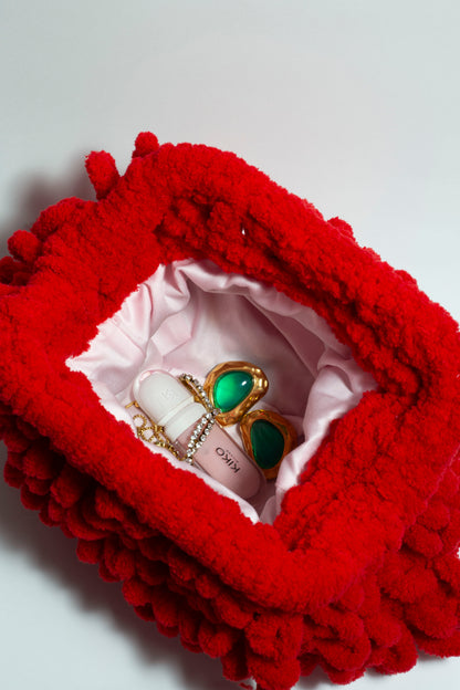 Crimson Red Puffy Bag