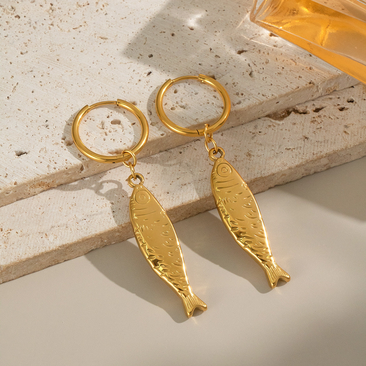 Golden Sardine Hoops 🐟