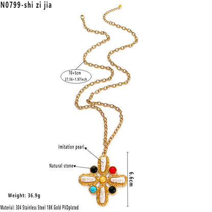 Mosaic Cross Necklace
