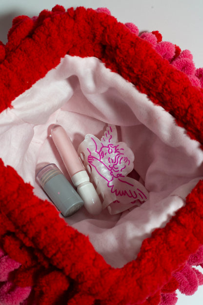 Raspberry Pink Puffy Bag