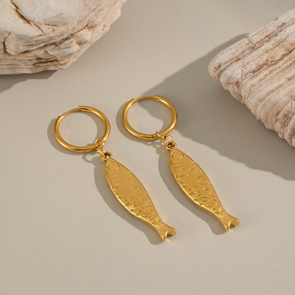 Golden Sardine Hoops 🐟