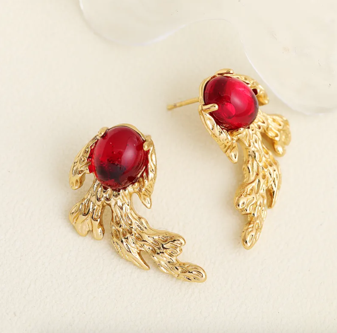 Lunar Red Wings Tail Earring