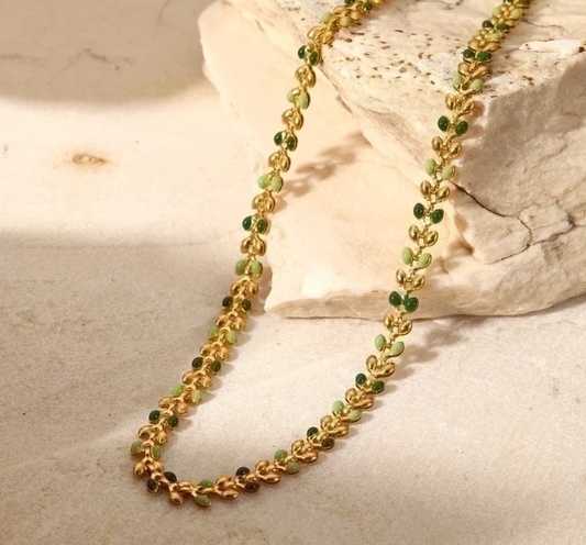 Olive Branch Gold Chain Necklace