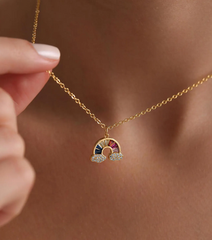 Golden Arc Rainbow Necklace