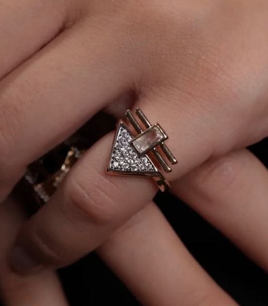 Bright Triangle Adjustable Ring