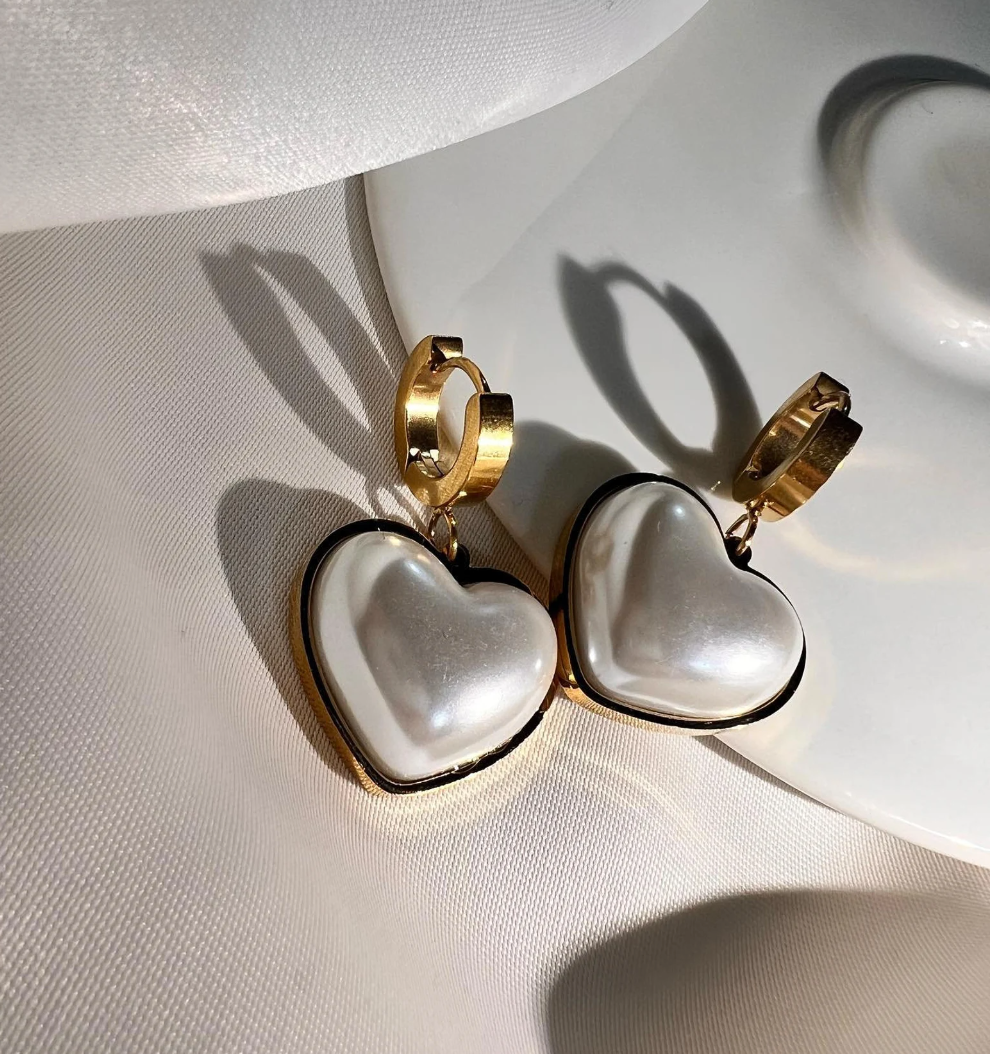 Heart Pearl Earring