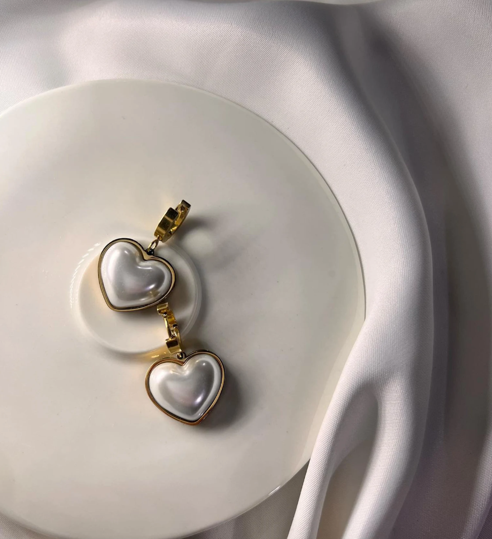 Heart Pearl Earring