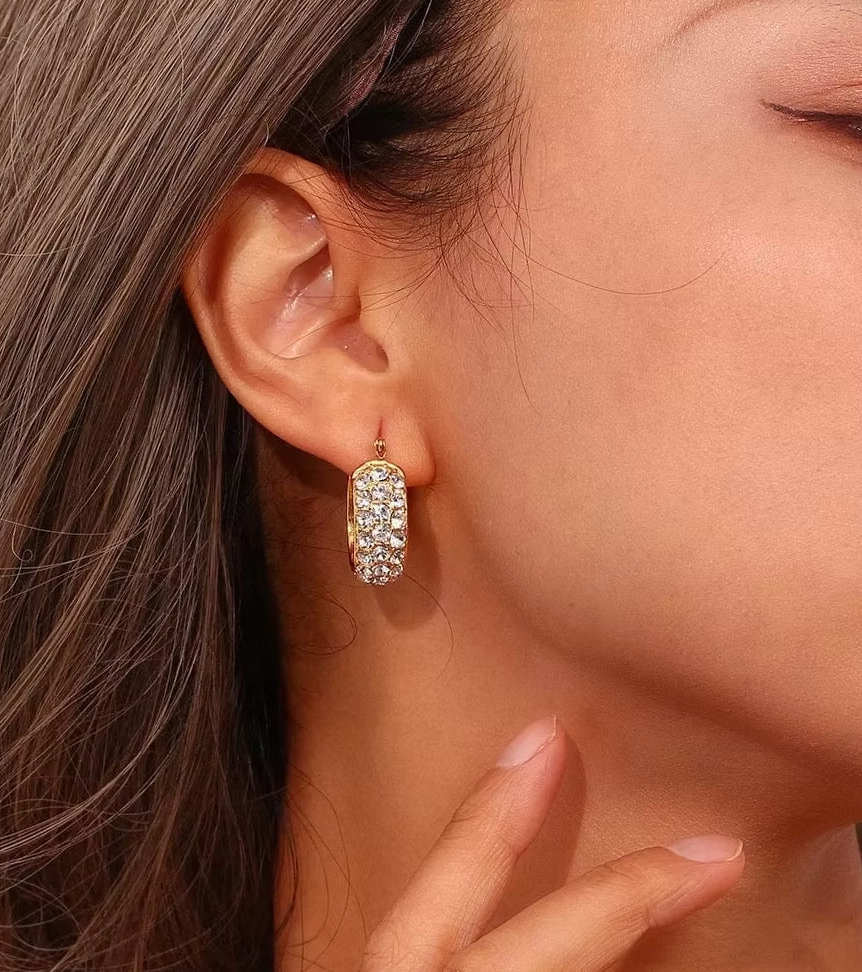 Diamond Thick Earring