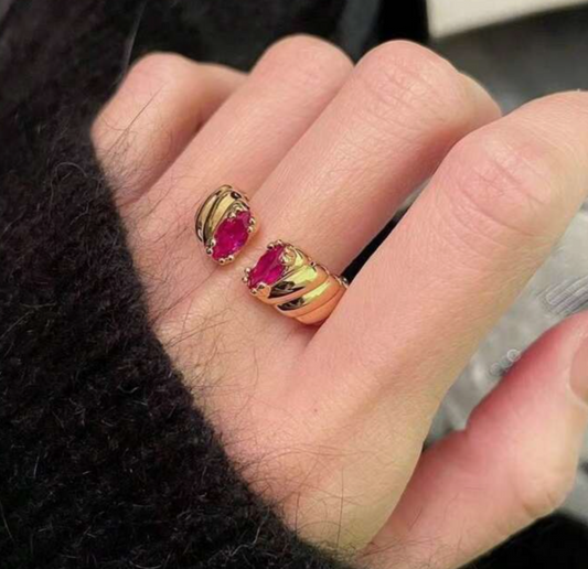 Magenta Adjustable Ring