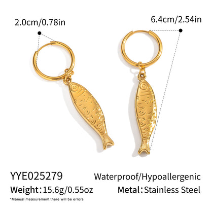 Golden Sardine Hoops 🐟
